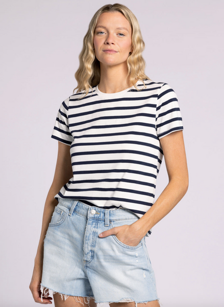 Asher Tee -- White Navy