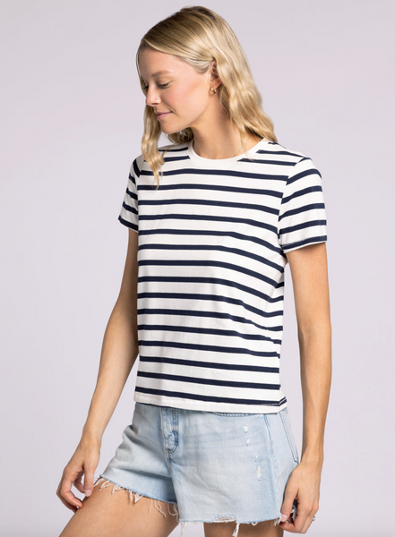 Asher Tee -- White Navy