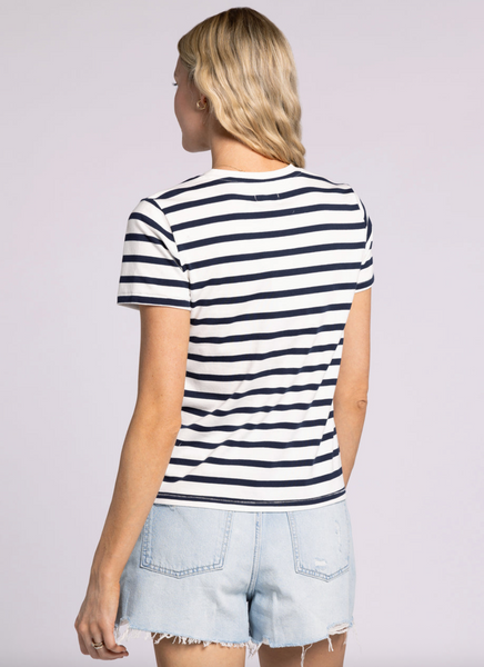Asher Tee -- White Navy