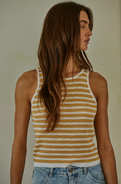 Shine Top -- Mustard White