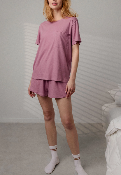 Organic Pima Tee Short Set -- Rose