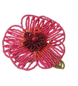 Handmade Glass Beaded Flower Napkin Ring