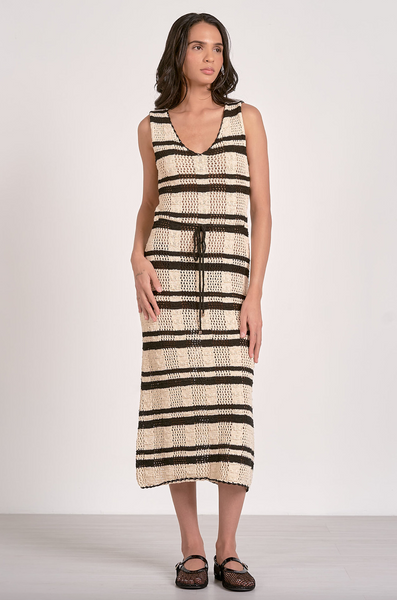 Addison Dress -- Black Stripe