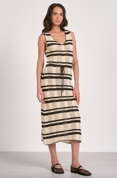 Addison Dress -- Black Stripe