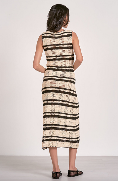Addison Dress -- Black Stripe