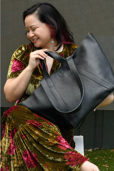 Origami Bag - Pebbled Black