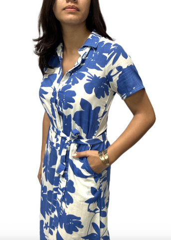 Carrie Dress -- Blue/White