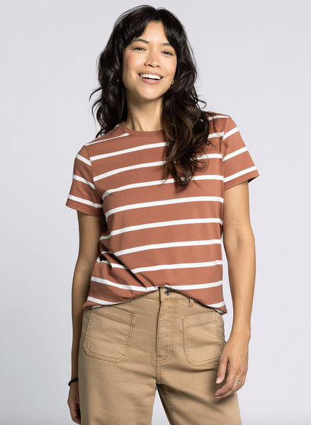 Asher Tee -- Brown White