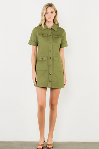 Athena Dress -- Olive