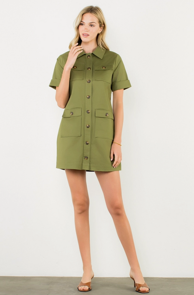 Athena Dress -- Olive