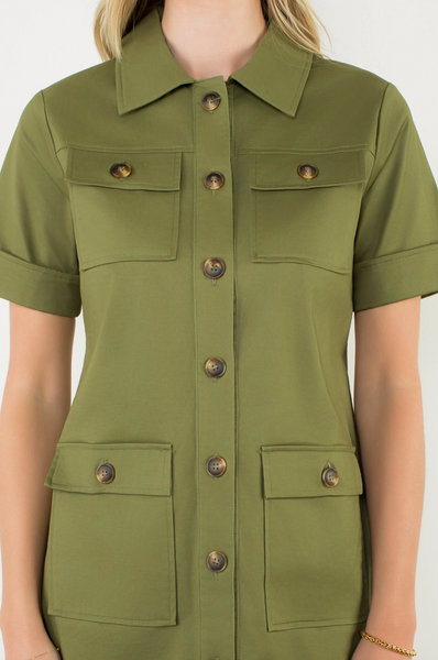 Athena Dress -- Olive