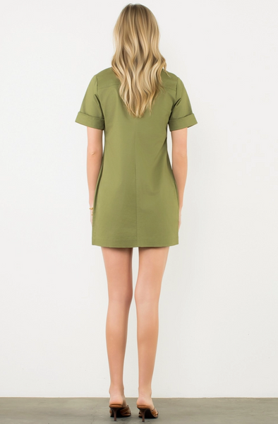 Athena Dress -- Olive
