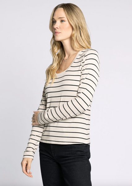 Lauren Top -- Birch Black Stripe