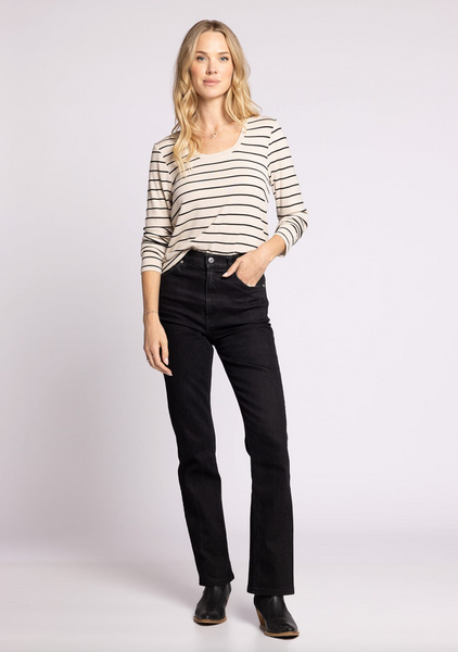 Lauren Top -- Birch Black Stripe