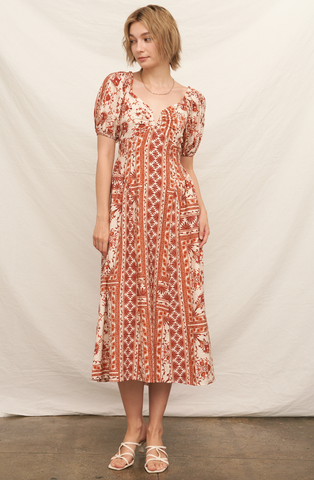 August Dress -- Rust