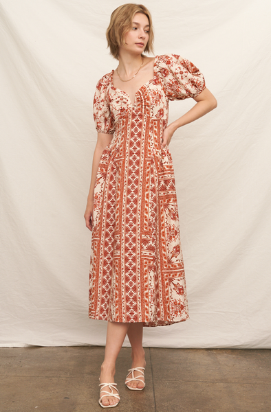 August Dress -- Rust