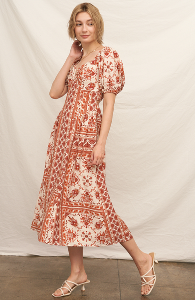 August Dress -- Rust