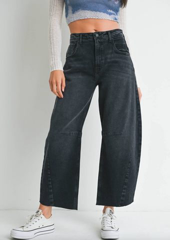 Barrel Jeans -- Washed Black