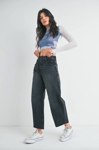 Barrel Jeans -- Washed Black