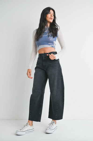 Barrel Jeans -- Washed Black