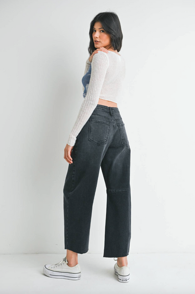 Barrel Jeans -- Washed Black