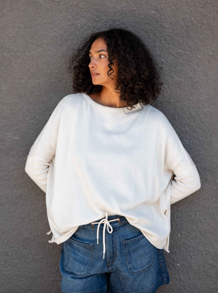 Catalina Cotton Sweater -- Warm White