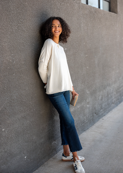 Catalina Cotton Sweater -- Warm White