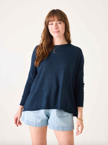 Catalina Cotton Sweater -- Navy