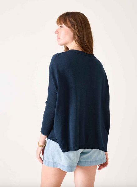 Catalina Cotton Sweater -- Navy