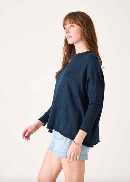 Catalina Cotton Sweater -- Navy