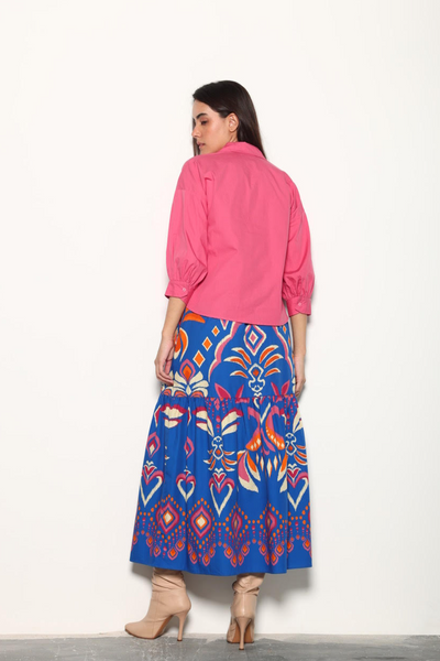 Ada Skirt -- Cobalt Ikat