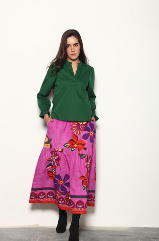 Ada Skirt -- Mauve Blossoms