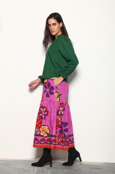 Ada Skirt -- Mauve Blossoms