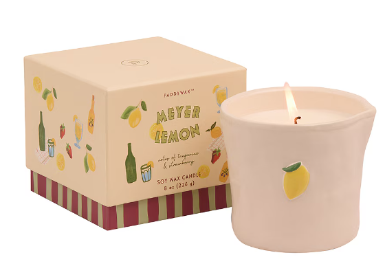 Bistro White Ceramic Candle - Meyer Lemon