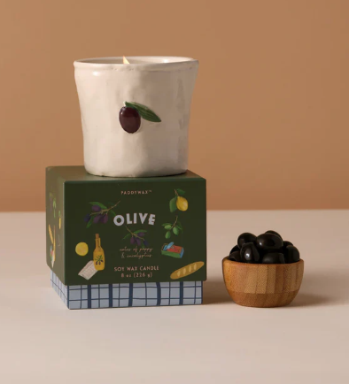 Bistro White Ceramic Candle - Fig & Olive
