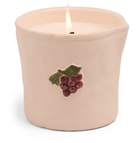 Bistro White Ceramic Candle - Bordeaux Grape
