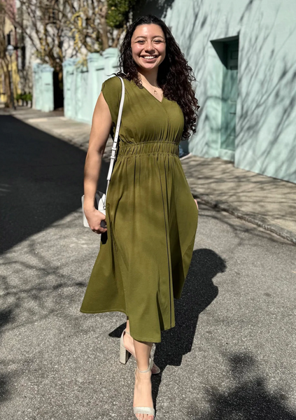 Hampton Dress -- Olive Branch