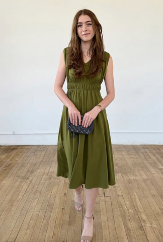 Hampton Dress -- Olive Branch
