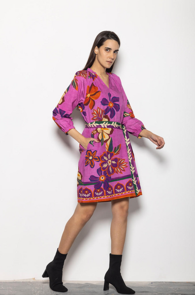 Gia Dress -- Mauve Blossoms