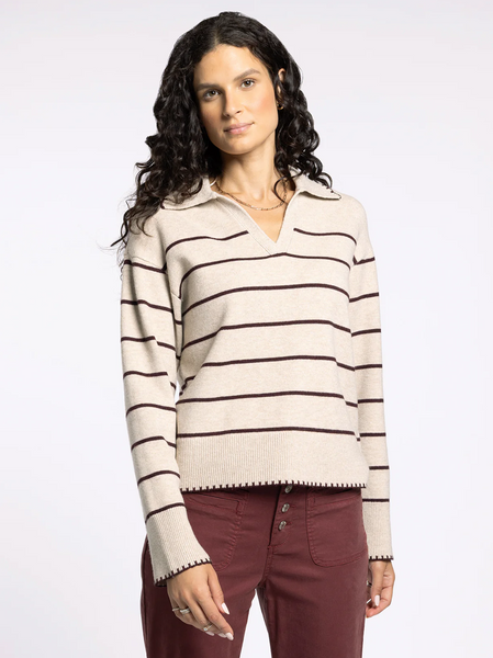 Radley Sweater -- Cream Burgundy