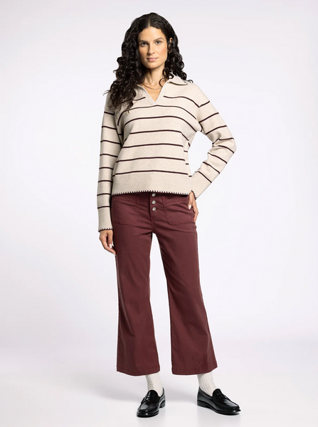 Radley Sweater -- Cream Burgundy