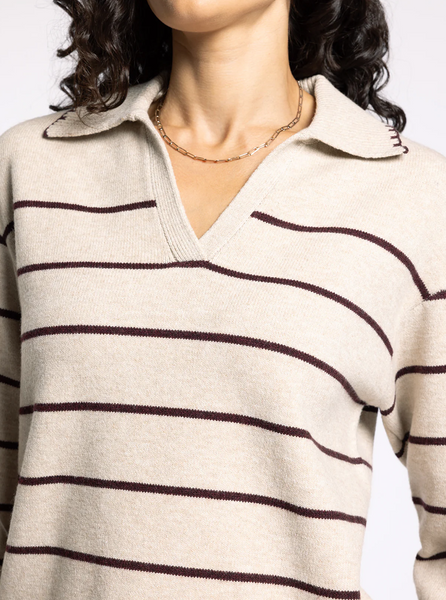 Radley Sweater -- Cream Burgundy