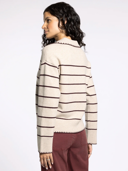 Radley Sweater -- Cream Burgundy