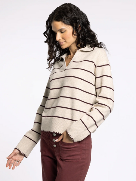 Radley Sweater -- Cream Burgundy