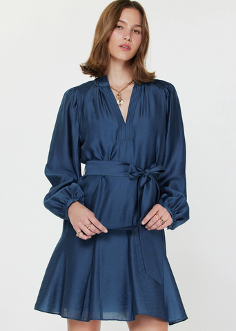 Godet Dress -- Sapphire