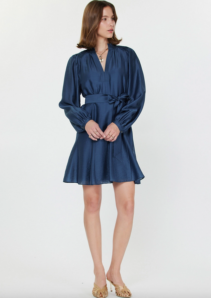 Godet Dress -- Sapphire