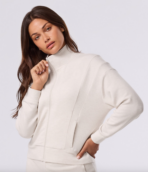 Paneled Full Zip Jacket -- Oat