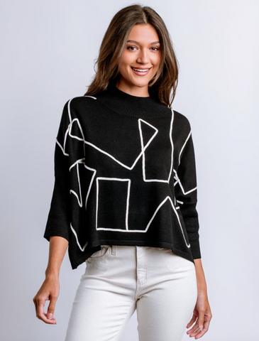 Aja Top -- Black White