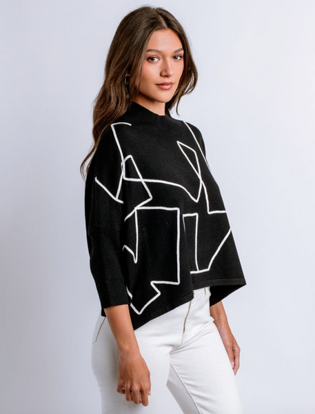Aja Top -- Black White