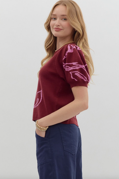 Lohanny Top-- Burgundy